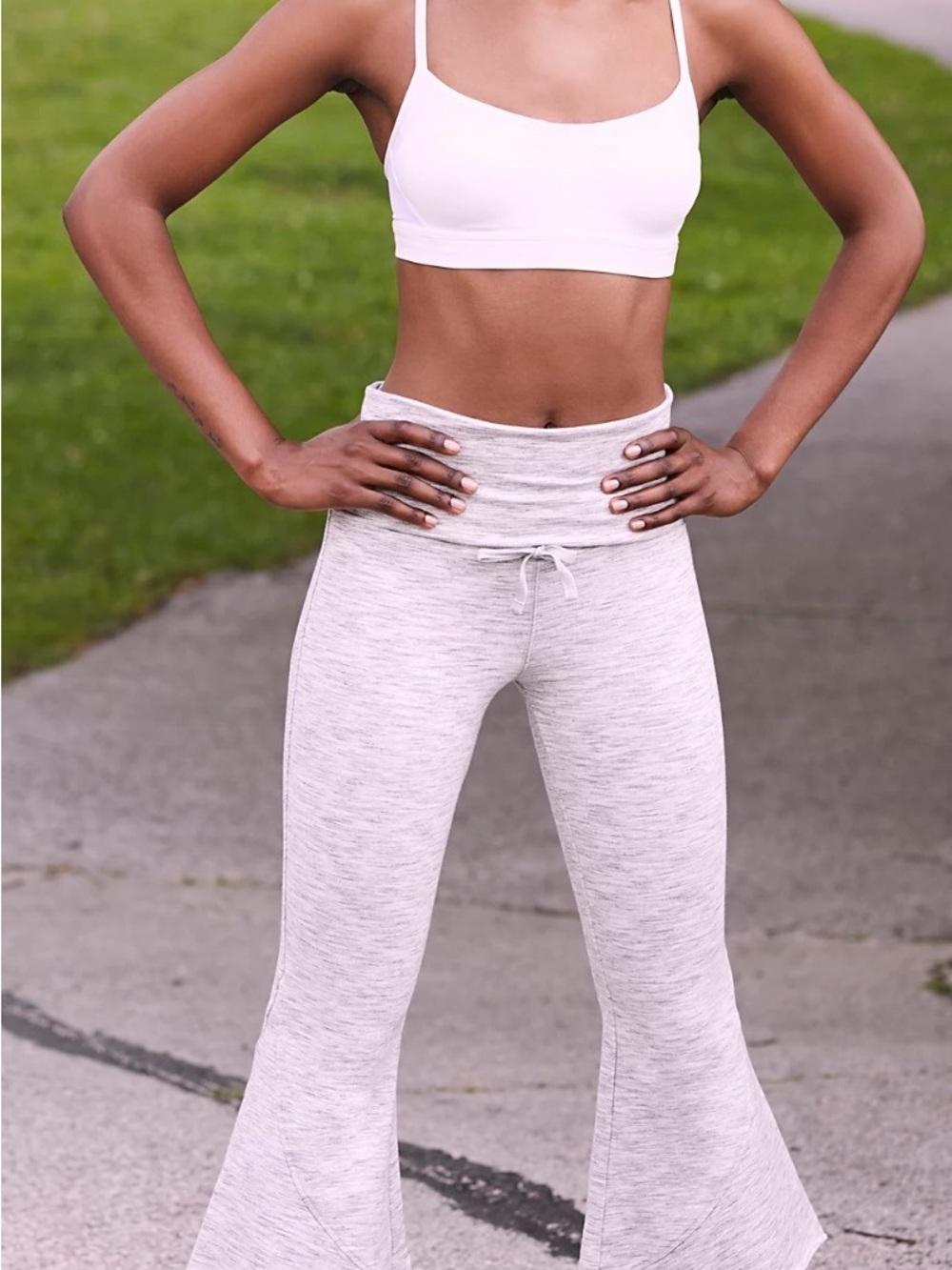 FP Movement by Free People Heather Light Gray Nico Leggings Boot-Cut Flare